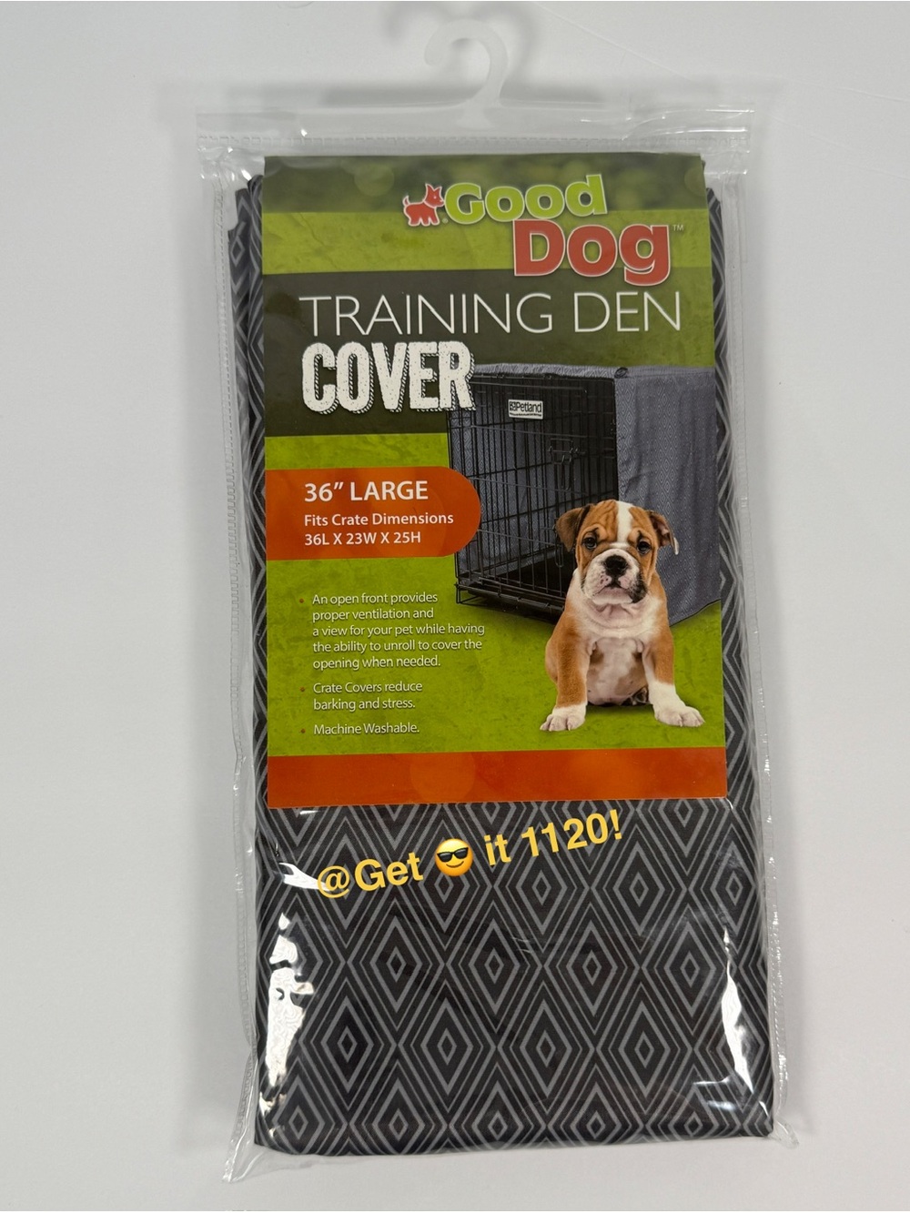 Good Dog Training Den Cover Size L 36” Grey